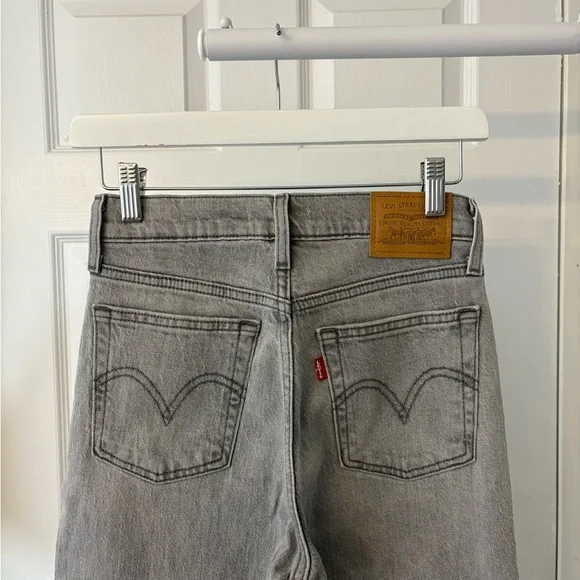 Levi’s Wedgie Straight Leg Grey Black Jeans Size 25 Ankle Length Cotton - Picture 6 of 13